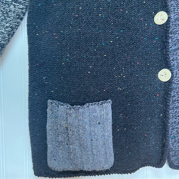 Susan Bristol Long Gray/ Black Patchwork Sweater/ Cardigan - Picture 2 of 15
